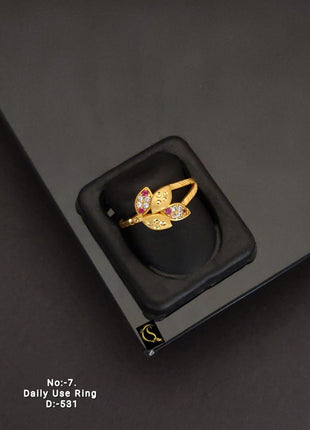 Elegant Pink Stone Adjustable Ring