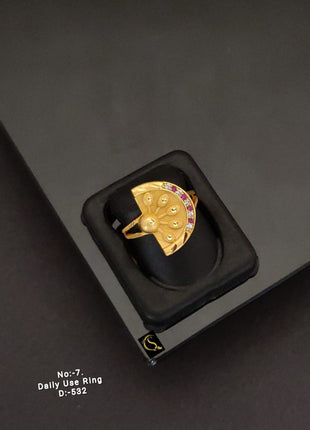 Sleek Square-Cut Red Ring