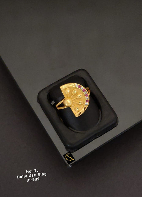 Sleek Square-Cut Red Ring