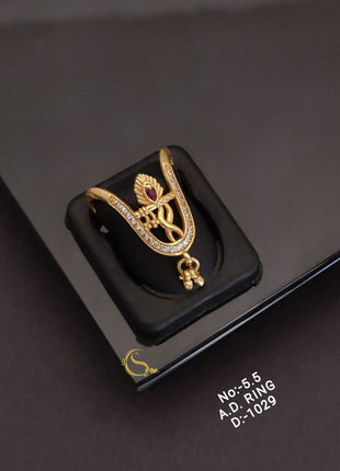 Geometric Matte Gold Ring