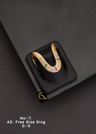 Modern Swirl American Diamond Ring