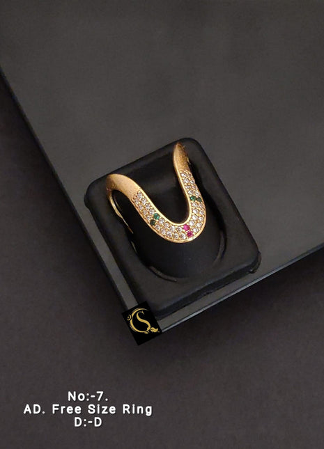 Modern Swirl American Diamond Ring