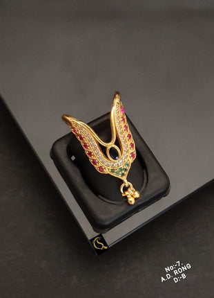 Glitzy Heart Adjustable Ring