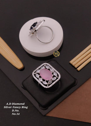 Floral Crystal Adjustable Ring