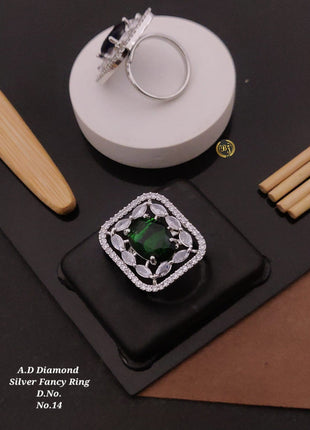 Floral Crystal Adjustable Ring