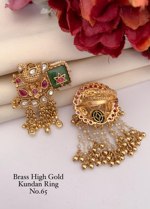 Antique Matte Green Adjustable Ring