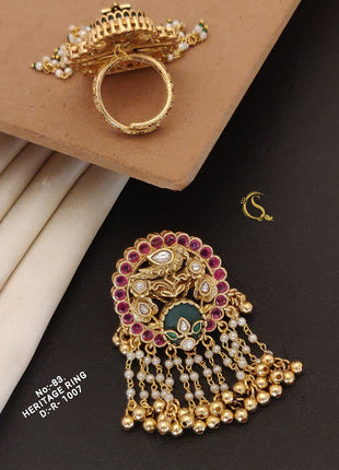 Dual-Tone Adjustable Ring with Stone Setting