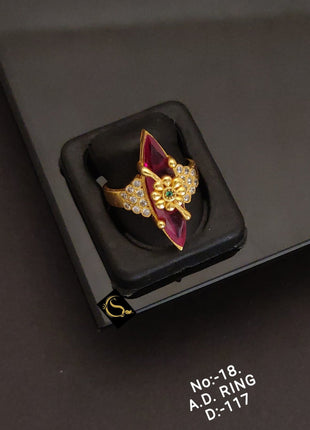 Antique Floral Oxidized Ring Set