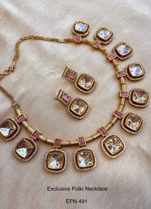 Antique Gold-Plated Pendant Set with Green Stones – Perfect for Wedding Wear