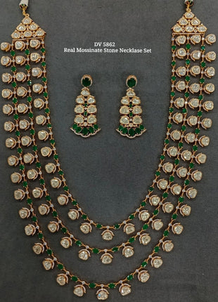 Fancy CZ Pendant Set with Unique Motif – Ideal for Party Wear