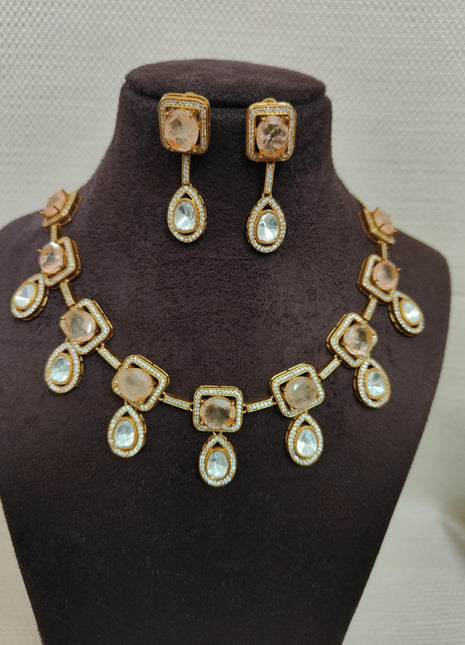 Elegant Pearl Pendant Set with Gold Accents – Ideal for Office Wear