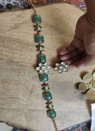 American Diamond Pendant Set in Silver Tone – Ideal for Office Wear