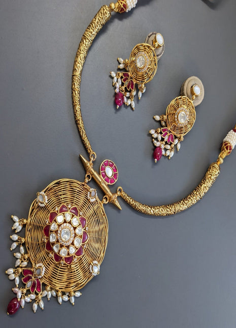 Sleek American Diamond Pendant Set – Ideal for Office Wear