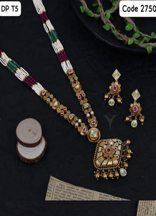 Antique Beaded Temple Necklace Set