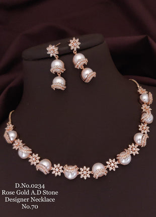 Minimalist American Diamond Pendant Set