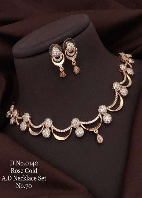 Antique Gold-Tone Pendant Set with Kundan Stones