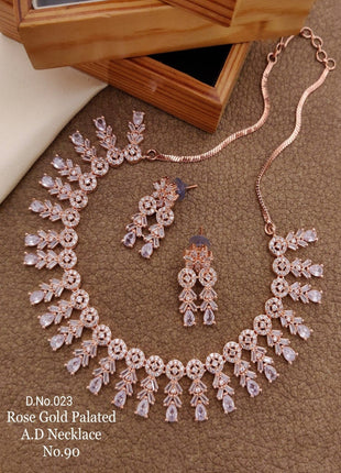 Statement Pendant Set with CZ and Red Highlights