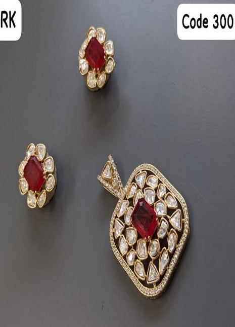 Kundan Emerald Drop Set