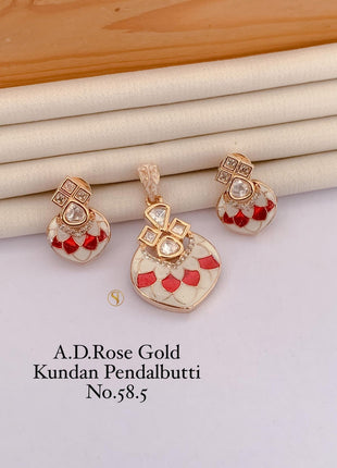 Pink Stone Mirror Work Set