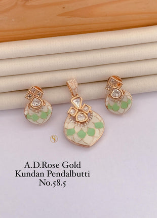 Green Stone Gold Plated Set