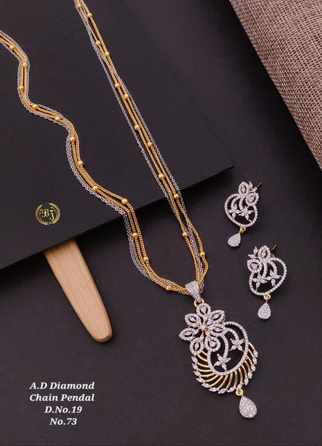 Bold A.D. Floral Design Pendant Set