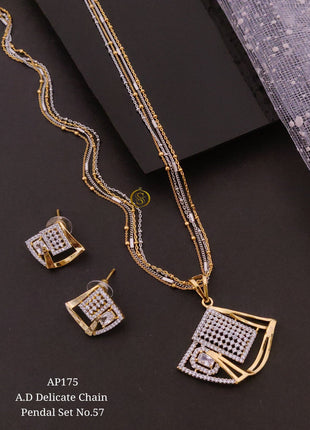 Rose Gold Pendant Set with Earrings