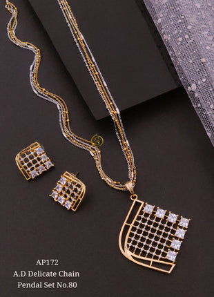 A.D. Gold Plated Pendant Set with Earrings