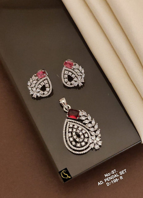 Leaf A.D. Pendant Set with Earrings