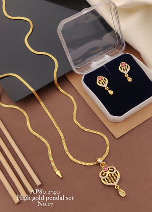 American Diamond Pendant Set with Earrings