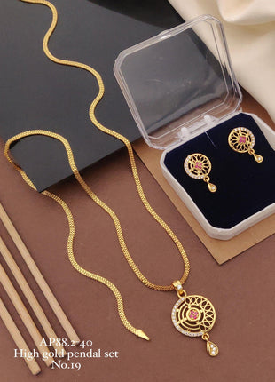 Gold-Plated Pendant Set with Set