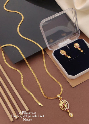 Round Shaped Pendant Set with Earrings