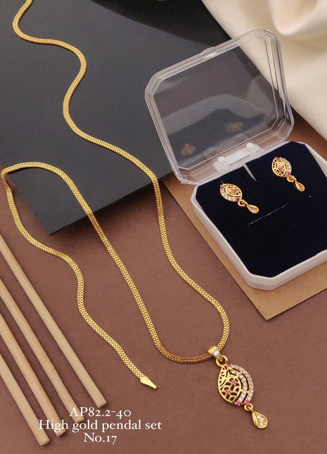 Round Shaped Pendant Set with Earrings