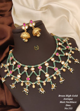 Chic Black & Gold Pendant Set with Geometric Design