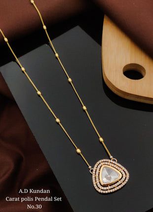 Triangle Stone Kundan Set