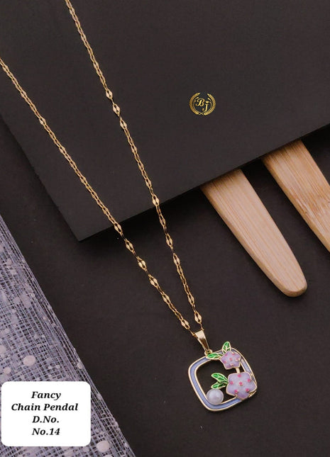 Pink Floral Round Pendant