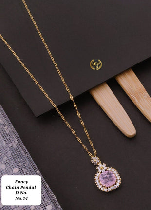 Classic Pink Stone Halo Pendant