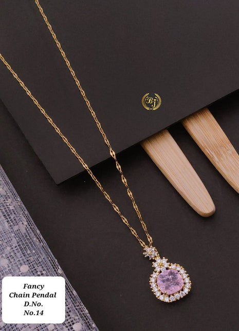 Classic Pink Stone Halo Pendant