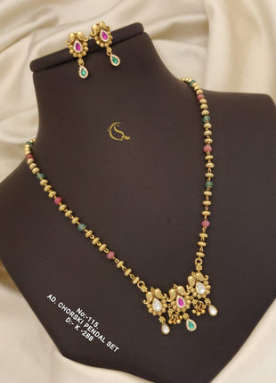 Ruby Emerald Cluster Pendant