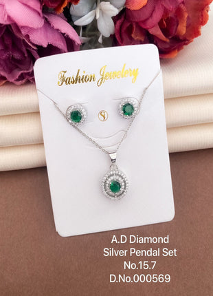 Green Stone Circle Pendant