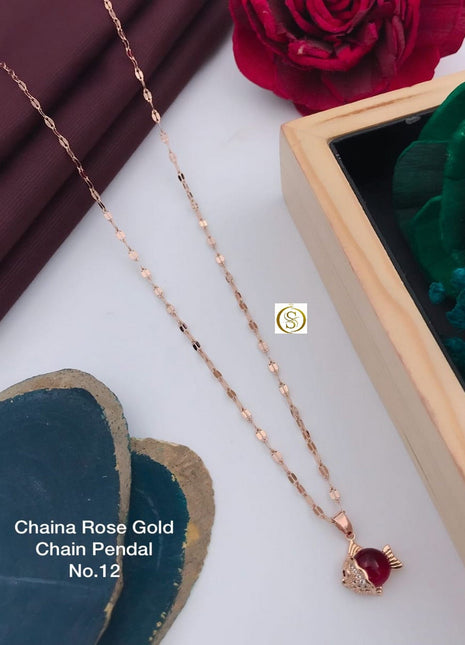 Fish Charm Rose Gold Chain