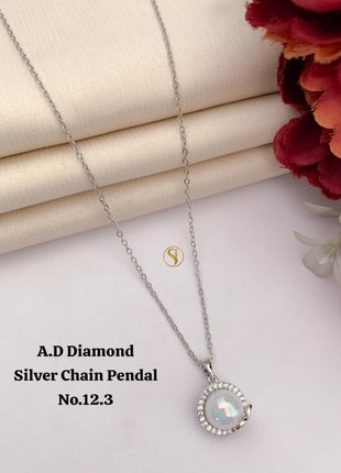 Crystal Glow Silver Pendant