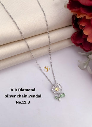 Floral Bloom Silver Pendant