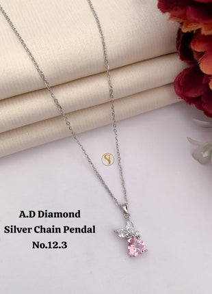 Pink Gem Silver Pendant