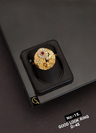 Rustic Mirror Work Ring with Tribal Vibes