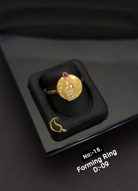 Pink Stone Ring with Frame