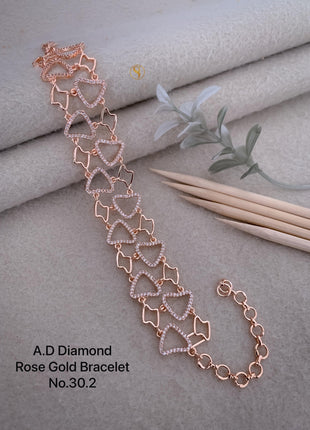 A D Rose Gold Shaped Bracelet