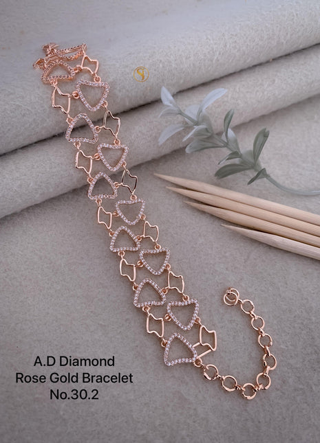 A D Rose Gold Shaped Bracelet