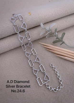 Sliver Square Triangle Shaped Bracelet