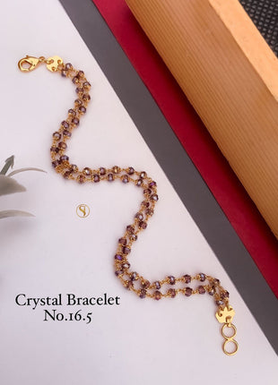 Violet Gold-Plated Double Crystal Bracelet