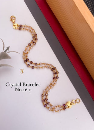 Multicolor Crystal Gold-Plated Chain Bracelet